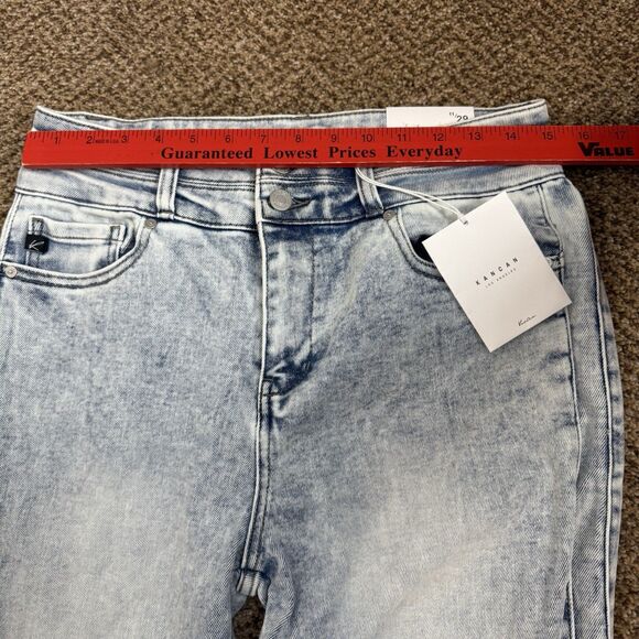NWT KanCan Jeans Women's 11/29 High Rise Bootcut Flare Acid Wash Raw Hem - Picture 7 of 13